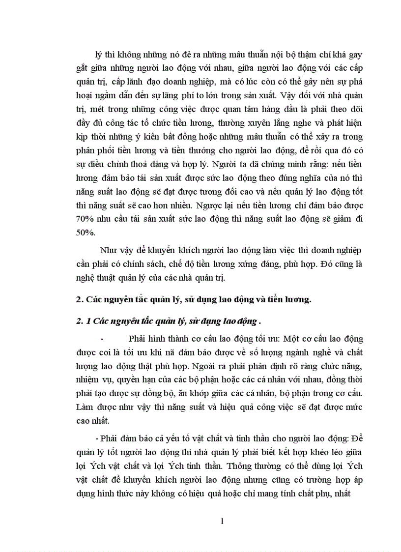 image for page Tổ chức quản lý sử dụng lao động và tiền lương trong công ty Dệt May Hà Nội
