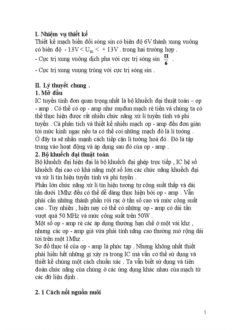image for page Thiết kế mạch biến đổi sóng sin thành sóng vuông