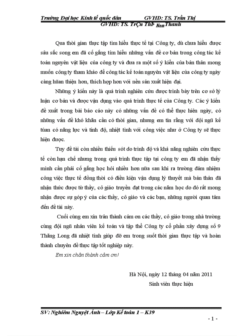 image for page Kế toán nguyên vật liệu ở Công ty Cổ Phần Xây dựng số 9 Thăng Long