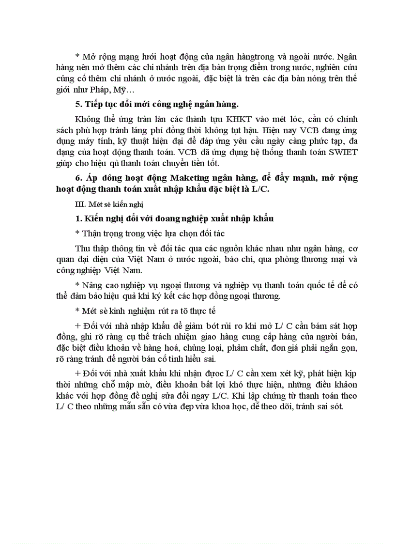 image for page Một số giải pháp nâng cao hiệu quả trong công tác thanh toán hàng xuất nhập khẩu bằng phương thức tính dụng chứng từ tại Ngân hàng Ngoại thương Việt Nam 1