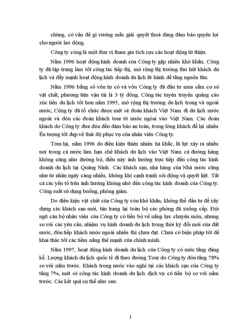 image for page Điều kiện sẵn sàng đón tiếp khách du lịch quốc tế tại Công ty Du lịch Hạ Long Thực trạng và khuyến nghị của Công ty Du lịch Hạ Long