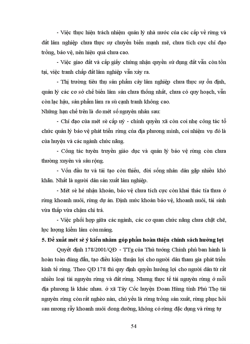 image for page Đánh giá thực trạng triển khai chính sách hưởng lợi theo Quyết định 178 2001 QĐ TTg về quyền hưởng lợi nghĩa vụ của hộ gia đình cá nhân được giao được thuê nhận khoán rừng và đất lâm nghiệp tại huyện Đoan Hùng Phú Thọ