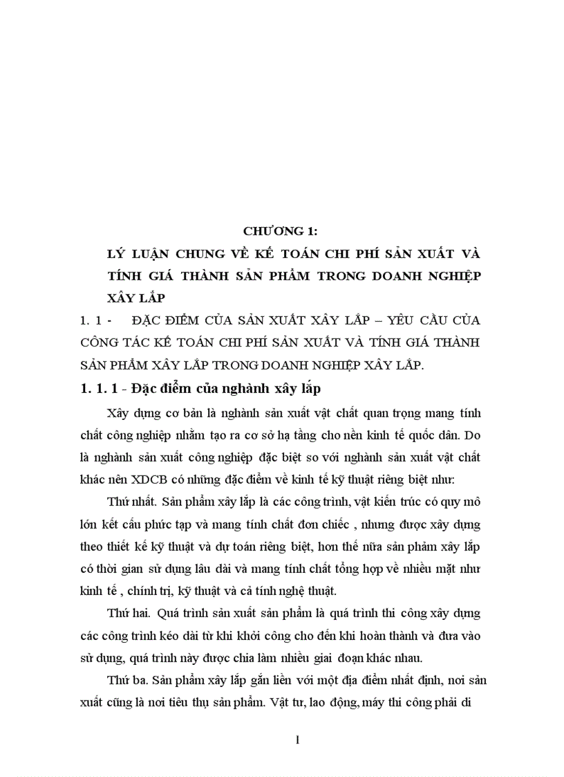 image for page Tổ Chức công tác kế toán chi phí sản xuất và tính giá thành sản phẩm xây lắp ở Xí Nghiệp Sông Đà 11 3 Công Ty Cổ Phần Sông Đà 11 1