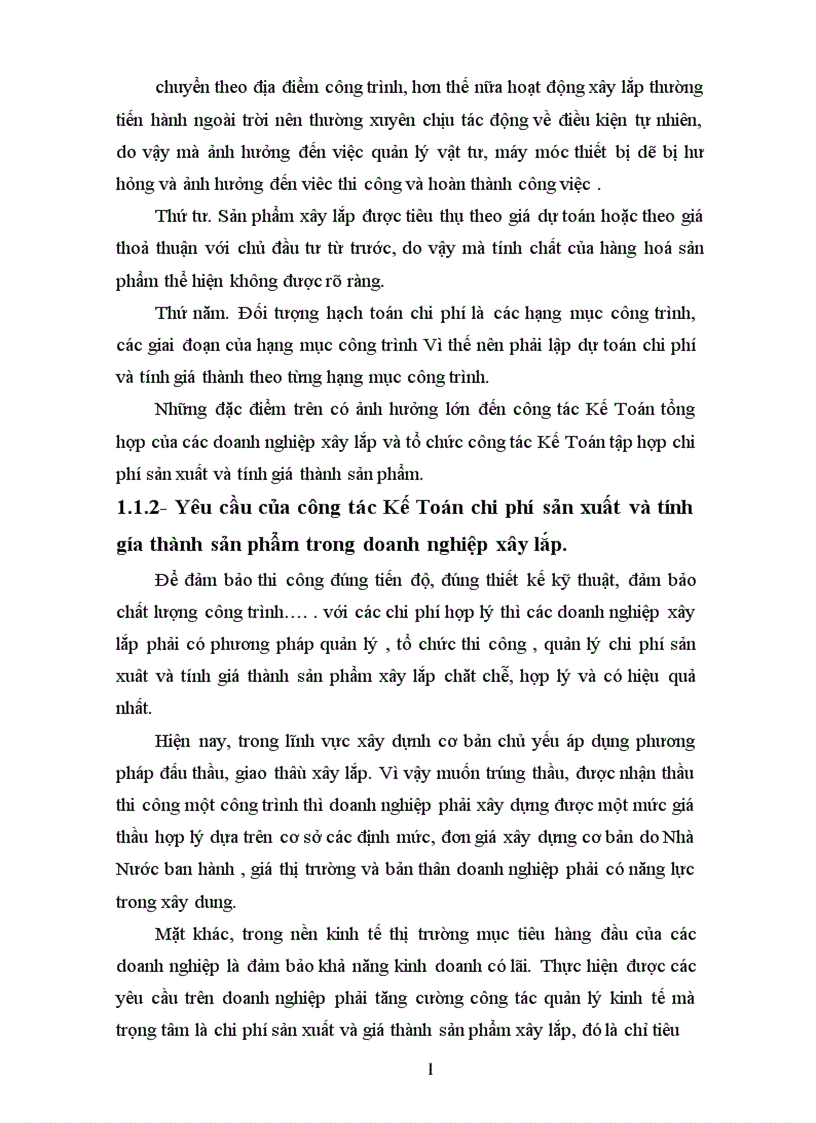 image for page Tổ Chức công tác kế toán chi phí sản xuất và tính giá thành sản phẩm xây lắp ở Xí Nghiệp Sông Đà 11 3 Công Ty Cổ Phần Sông Đà 11 1