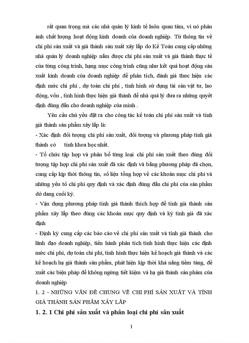 image for page Tổ Chức công tác kế toán chi phí sản xuất và tính giá thành sản phẩm xây lắp ở Xí Nghiệp Sông Đà 11 3 Công Ty Cổ Phần Sông Đà 11 1