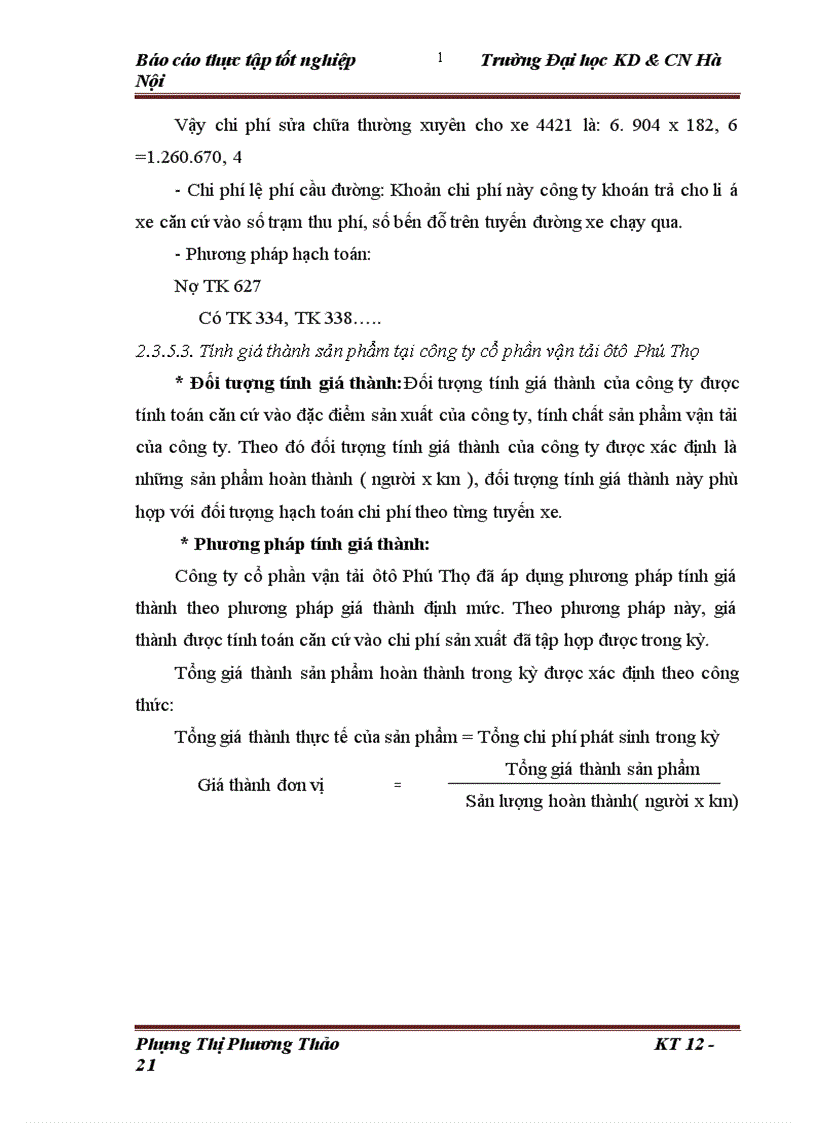 image for page Báo cáo thực tập tốt nghiệp về Công ty cổ phần vận tải ôtô Phú Thọ