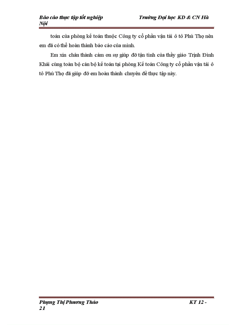 image for page Báo cáo thực tập tốt nghiệp về Công ty cổ phần vận tải ôtô Phú Thọ