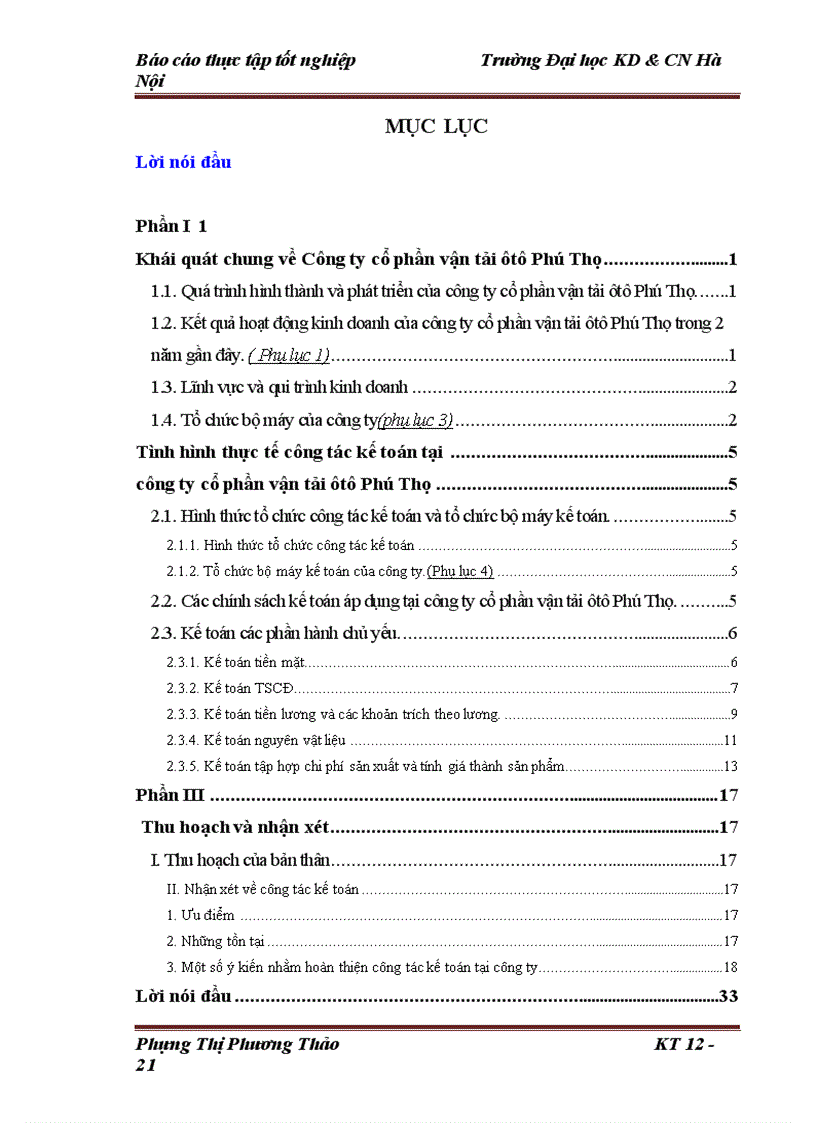 image for page Báo cáo thực tập tốt nghiệp về Công ty cổ phần vận tải ôtô Phú Thọ