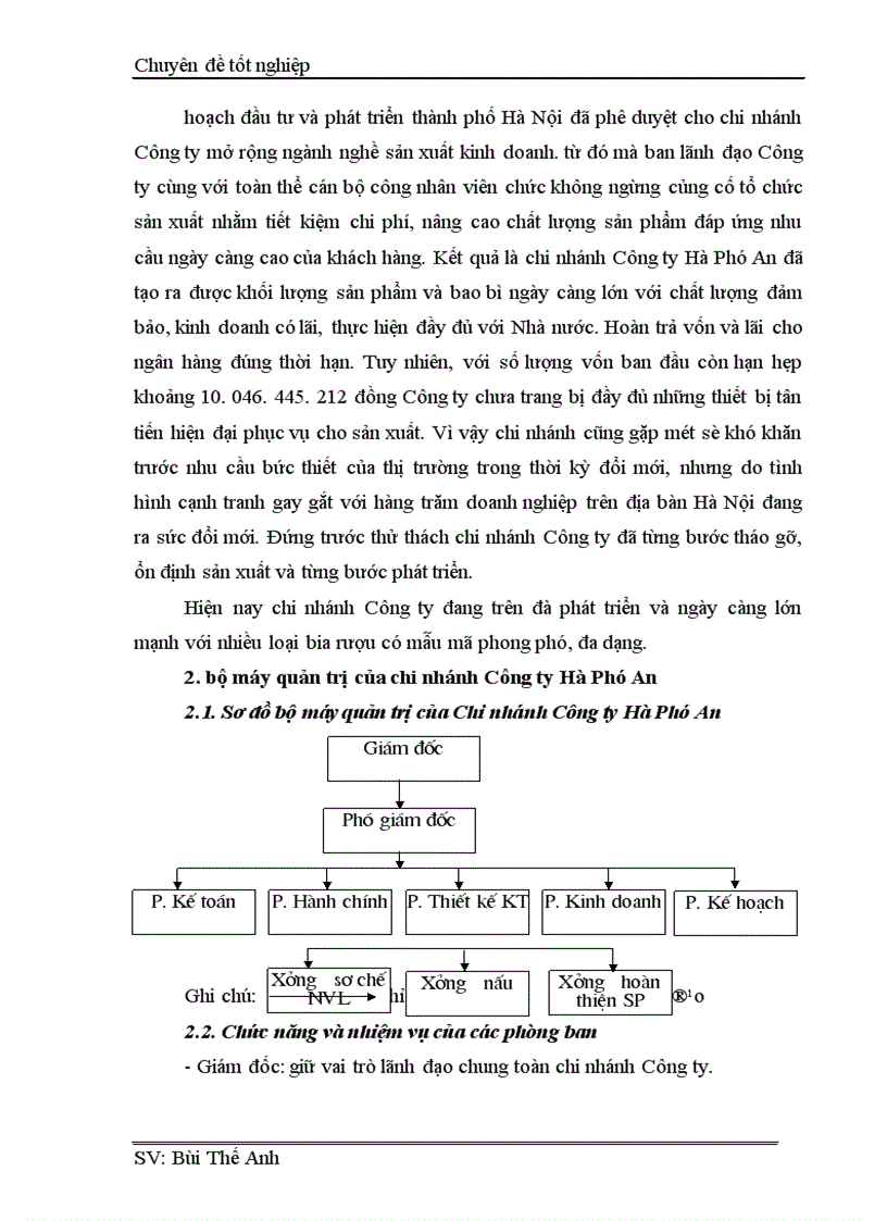 Một số giải pháp tăng cường mở rông thị trường tiêu thụ rượu của chi nhánh Công ty Hà Phú An