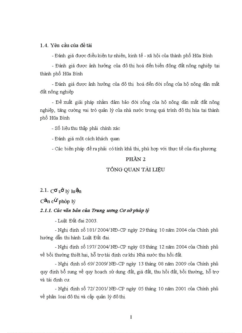 image for page Đánh giá tác động của đô thị hóa đến tình hình sử dụng đất nông nghiệp tại thành phố Hòa Bình tỉnh Hòa Bình giai đoạn 2006 2010