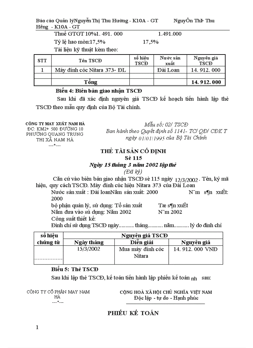 image for page Công tác quản lý TSCĐ và nâng cao hiệu quả sử dụng TSCĐ tại Công ty cổ phần may Nam Hà 1