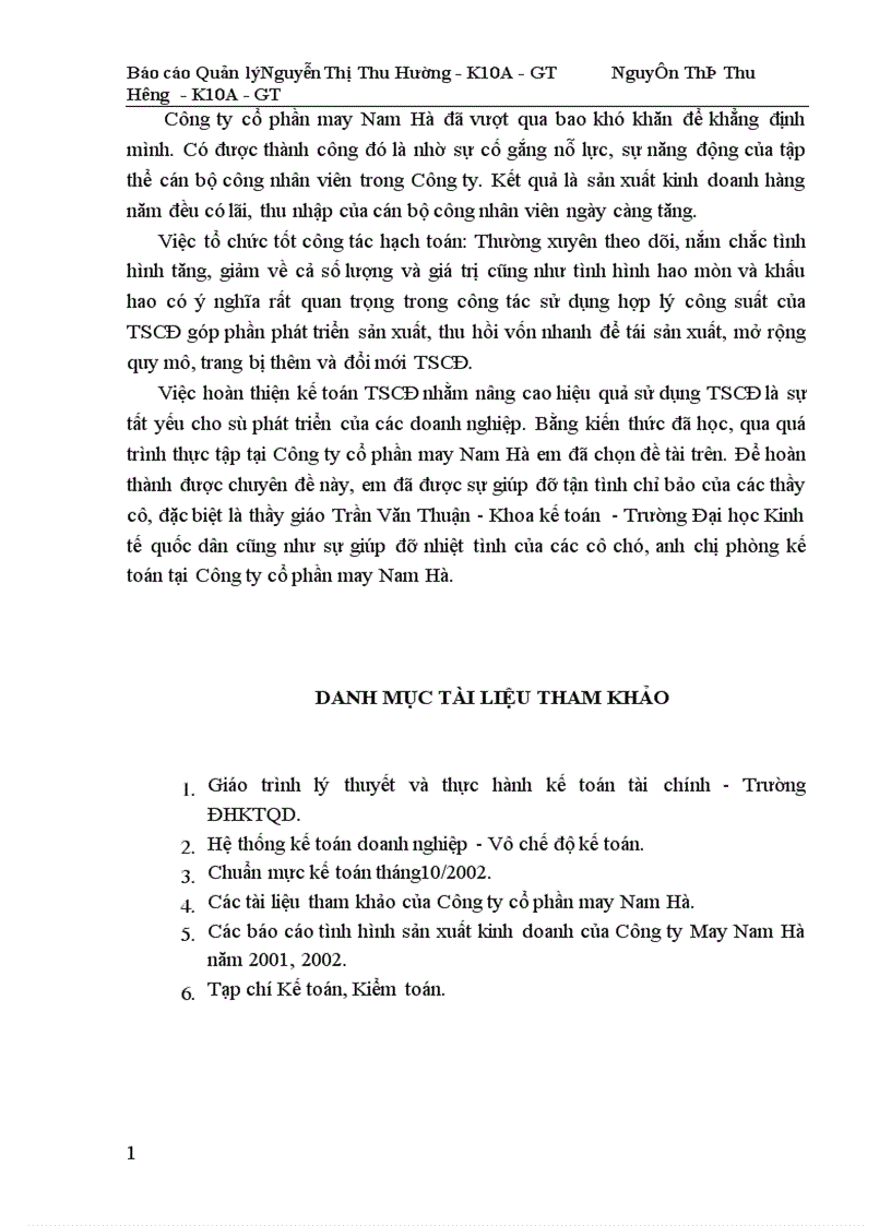 image for page Công tác quản lý TSCĐ và nâng cao hiệu quả sử dụng TSCĐ tại Công ty cổ phần may Nam Hà 1