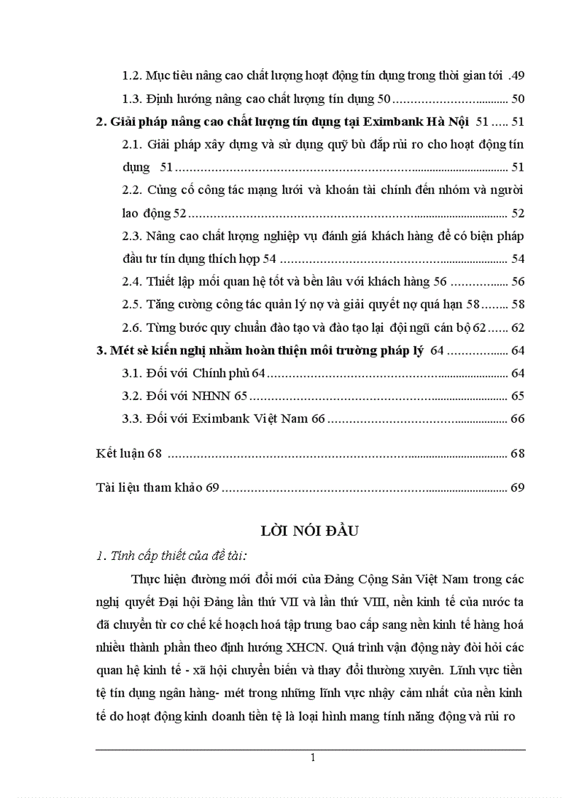 image for page Chất lượng tín dụng ngân hàng hiện trạng và giải pháp nâng cao chất lượng tín dụng tại NHTMCP Eximbank Hà Nội 1