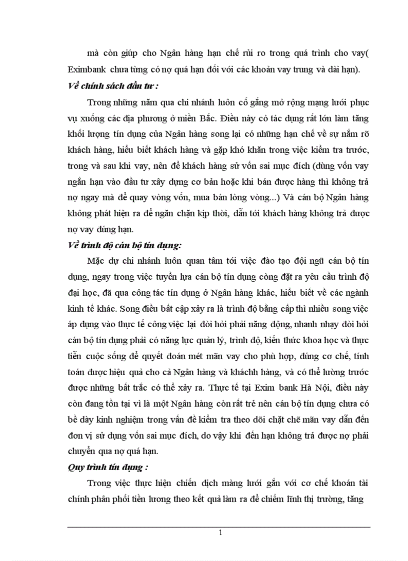image for page Chất lượng tín dụng ngân hàng hiện trạng và giải pháp nâng cao chất lượng tín dụng tại NHTMCP Eximbank Hà Nội 1