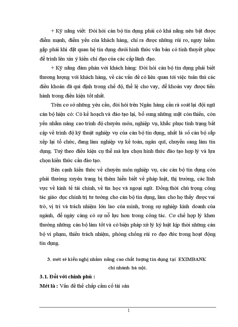image for page Chất lượng tín dụng ngân hàng hiện trạng và giải pháp nâng cao chất lượng tín dụng tại NHTMCP Eximbank Hà Nội 1