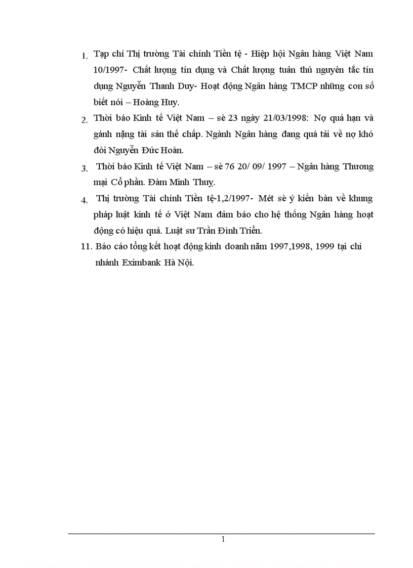 image for page Chất lượng tín dụng ngân hàng hiện trạng và giải pháp nâng cao chất lượng tín dụng tại NHTMCP Eximbank Hà Nội 1