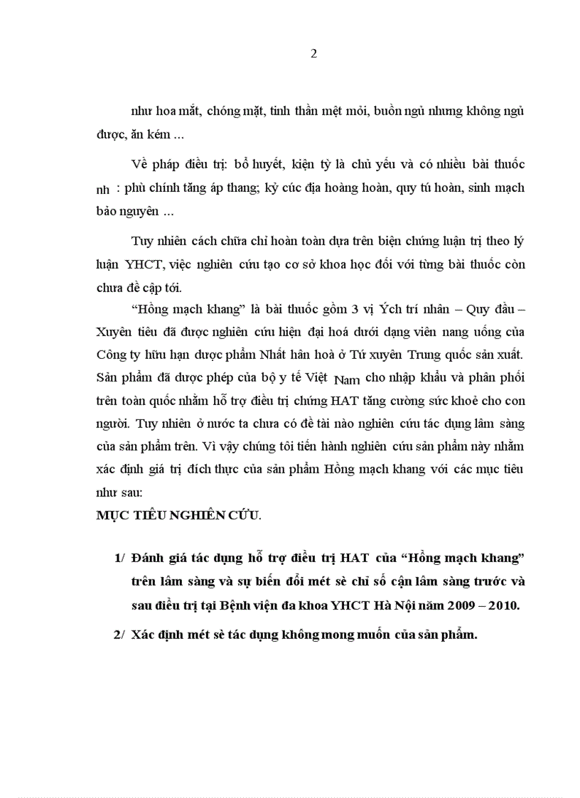 image for page Nghiên cứu tác dụng điều trị Huyết áp thấp của Hồng mạch khang trên lâm sàng