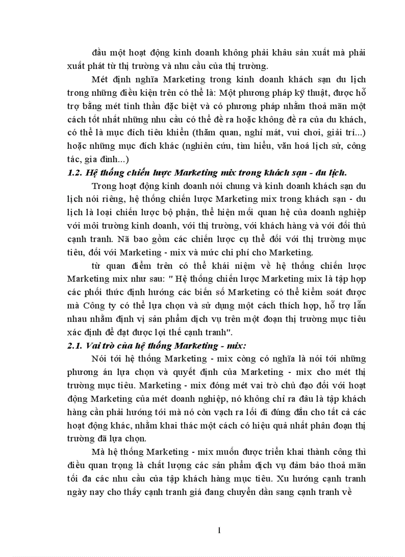 Những ý kiến đề xuất cho việc hoàn thiện hệ thống marketing mix của khách sạn ASEAN trong thời gian tới 1
