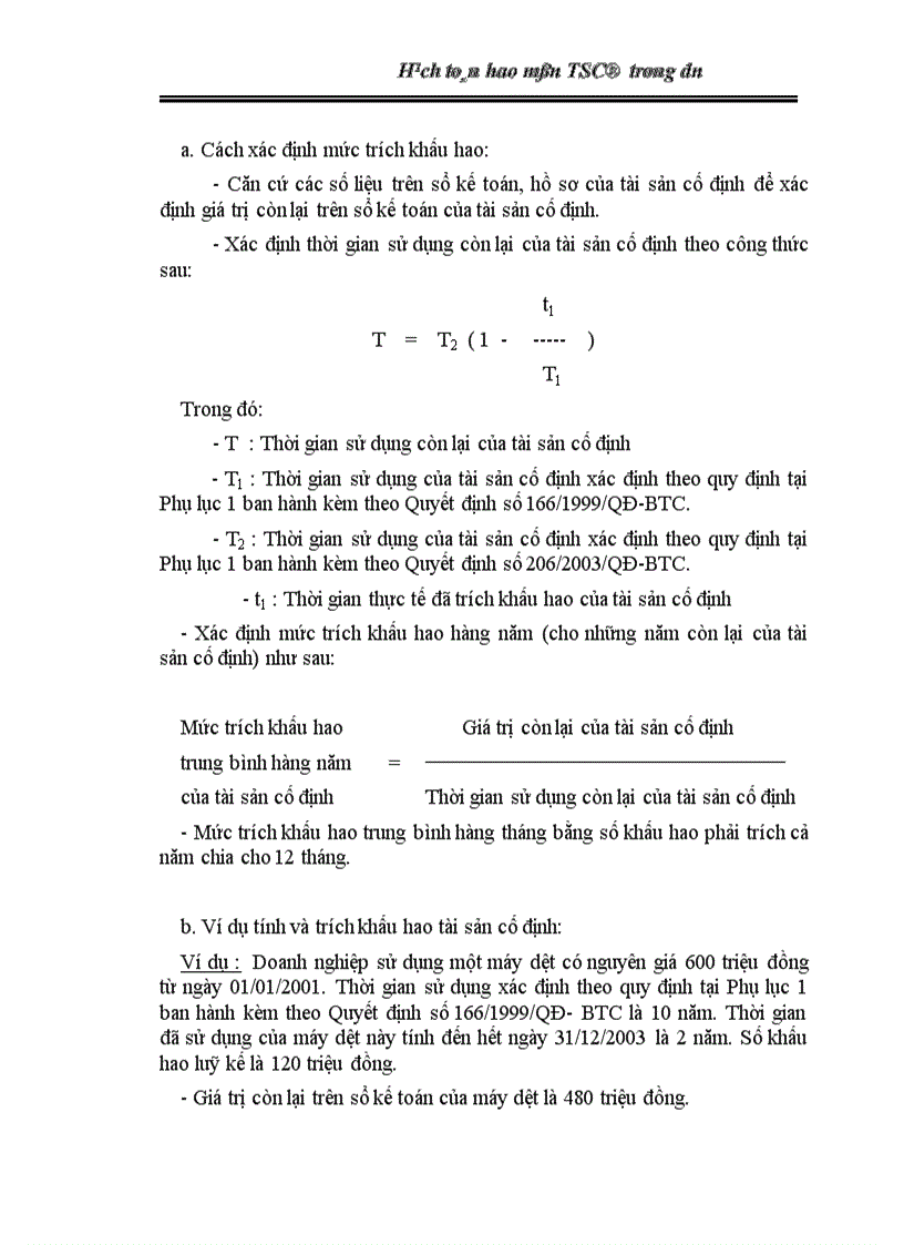 image for page Hạch toán hao mòn TS trong dn