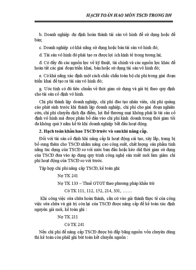 image for page Hạch toán hao mòn TS trong dn