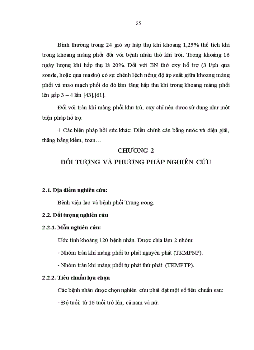 image for page Mô tả đặc điểm lâm sàng cận lâm sàng nguyên nhân của tràn khí màng phổi tự phát tại bệnh viện Lao và Bệnh phổi Trung ương từ tháng 01 2008 đến 06 2009