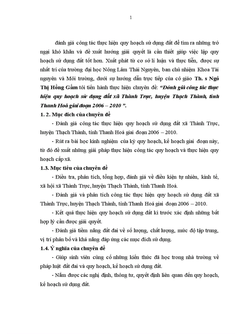 image for page Đánh giá công tác thực hiện quy hoạch sử dụng đất xã Thành Trực huyện Thạch Thành tỉnh Thanh Hoá giai đoạn 2006 2010