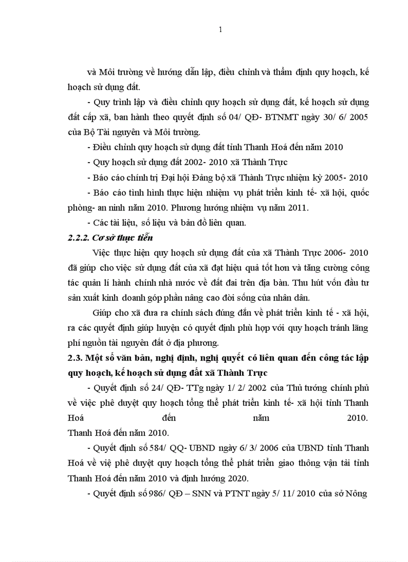 image for page Đánh giá công tác thực hiện quy hoạch sử dụng đất xã Thành Trực huyện Thạch Thành tỉnh Thanh Hoá giai đoạn 2006 2010