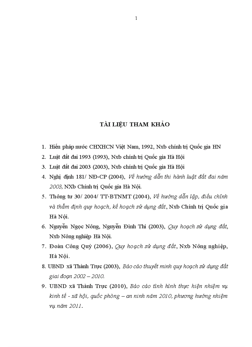 image for page Đánh giá công tác thực hiện quy hoạch sử dụng đất xã Thành Trực huyện Thạch Thành tỉnh Thanh Hoá giai đoạn 2006 2010