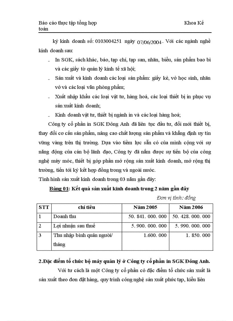 image for page Báo cáo thực tập tổng hợp tại Công ty cổ phần in SGK Đông Anh