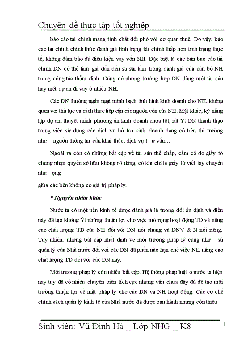 image for page Giải pháp nâng cao chất lượng tín dụng đối với Doanh nghiệp vừa và nhỏ tại Ngân hàng đầu tư và phát triển Việt Nam BIDV Chi nhánh Hà Tõy 1