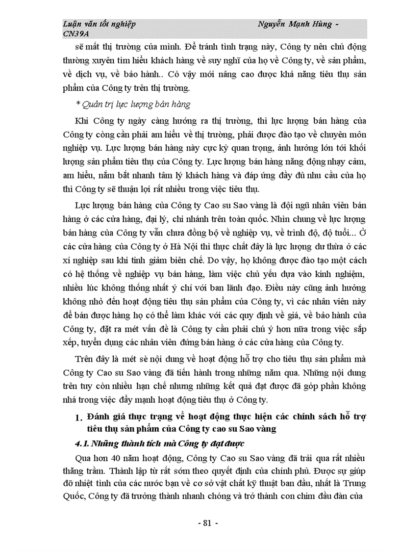 image for page Hoàn thiện các chính sách hỗ trợ tiêu thụ sản phẩm của Công ty Cao su Sao vàng 1