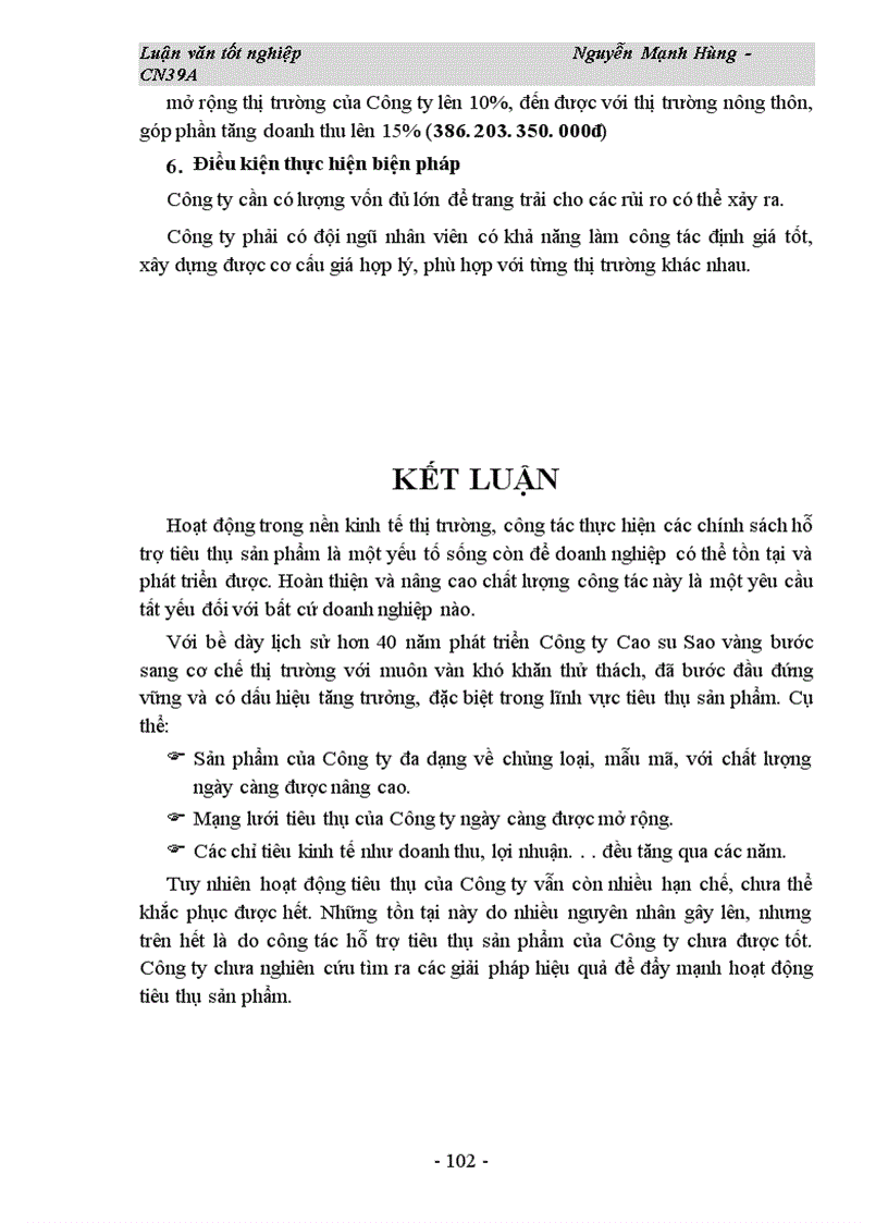 image for page Hoàn thiện các chính sách hỗ trợ tiêu thụ sản phẩm của Công ty Cao su Sao vàng 1