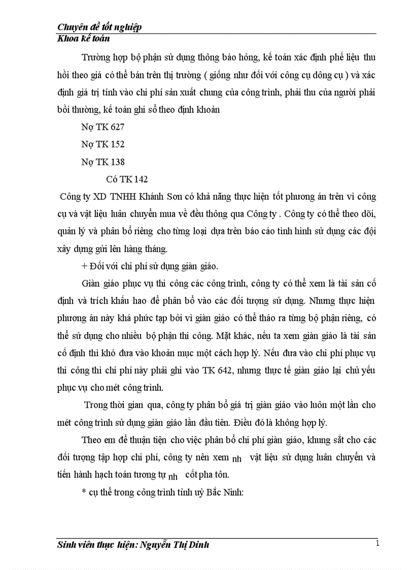 image for page Hạch toán chi phí sản xuất và tính giá thành sản phẩm tại Công ty TNHH xây dựng Khánh Sơn 1
