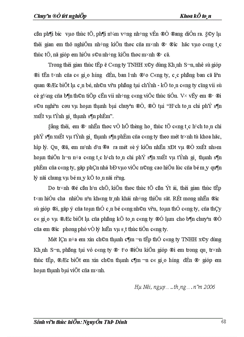 image for page Hạch toán chi phí sản xuất và tính giá thành sản phẩm tại Công ty TNHH xây dựng Khánh Sơn 1