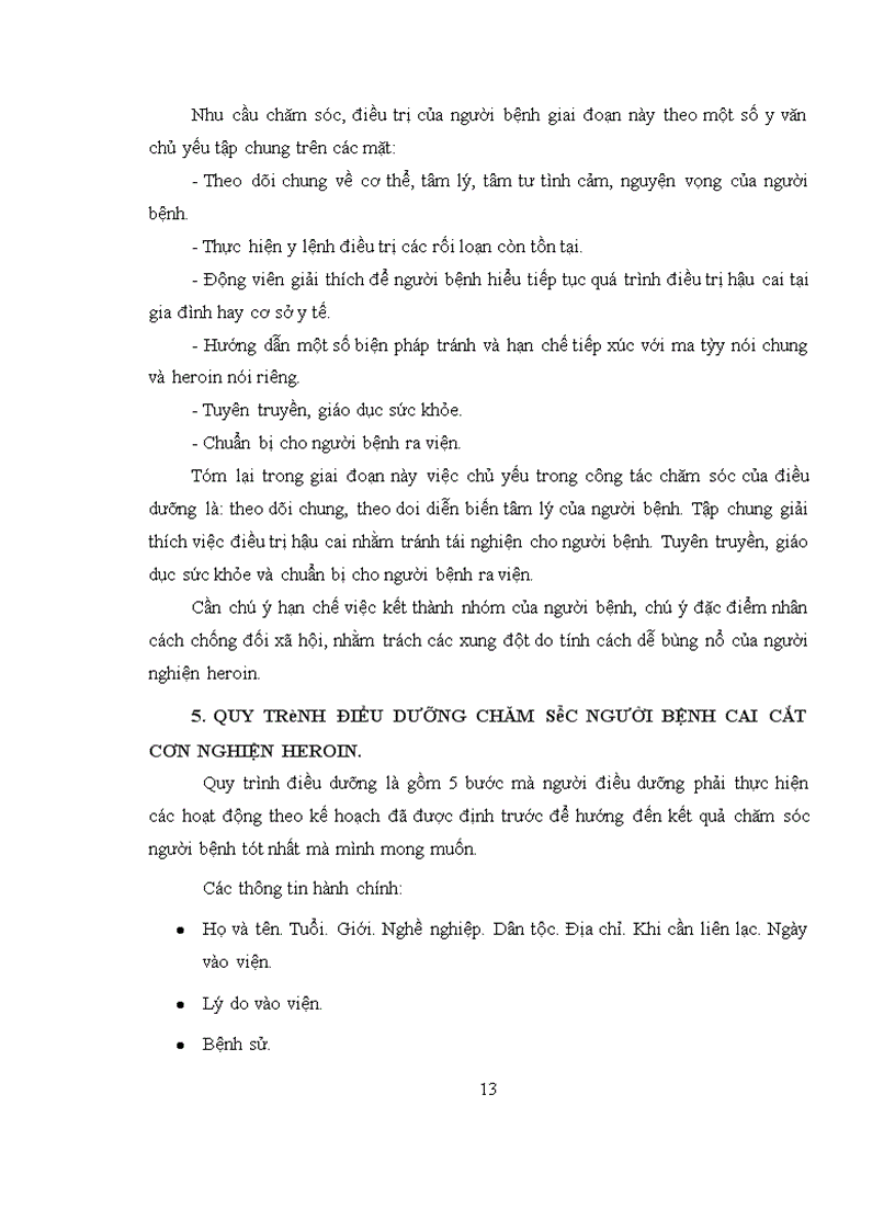 image for page Chăm sóc người bệnh cai cắt cơn nghiện heroin