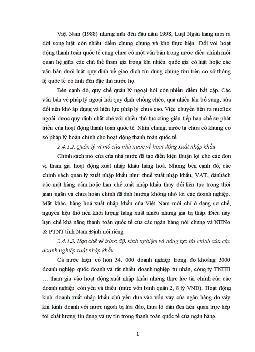 image for page Giải pháp hoàn thiện hoạt động chất lượng thanh toán quốc tế tại NHNN PTNT chi nhánh tỉnh Nam Định 1