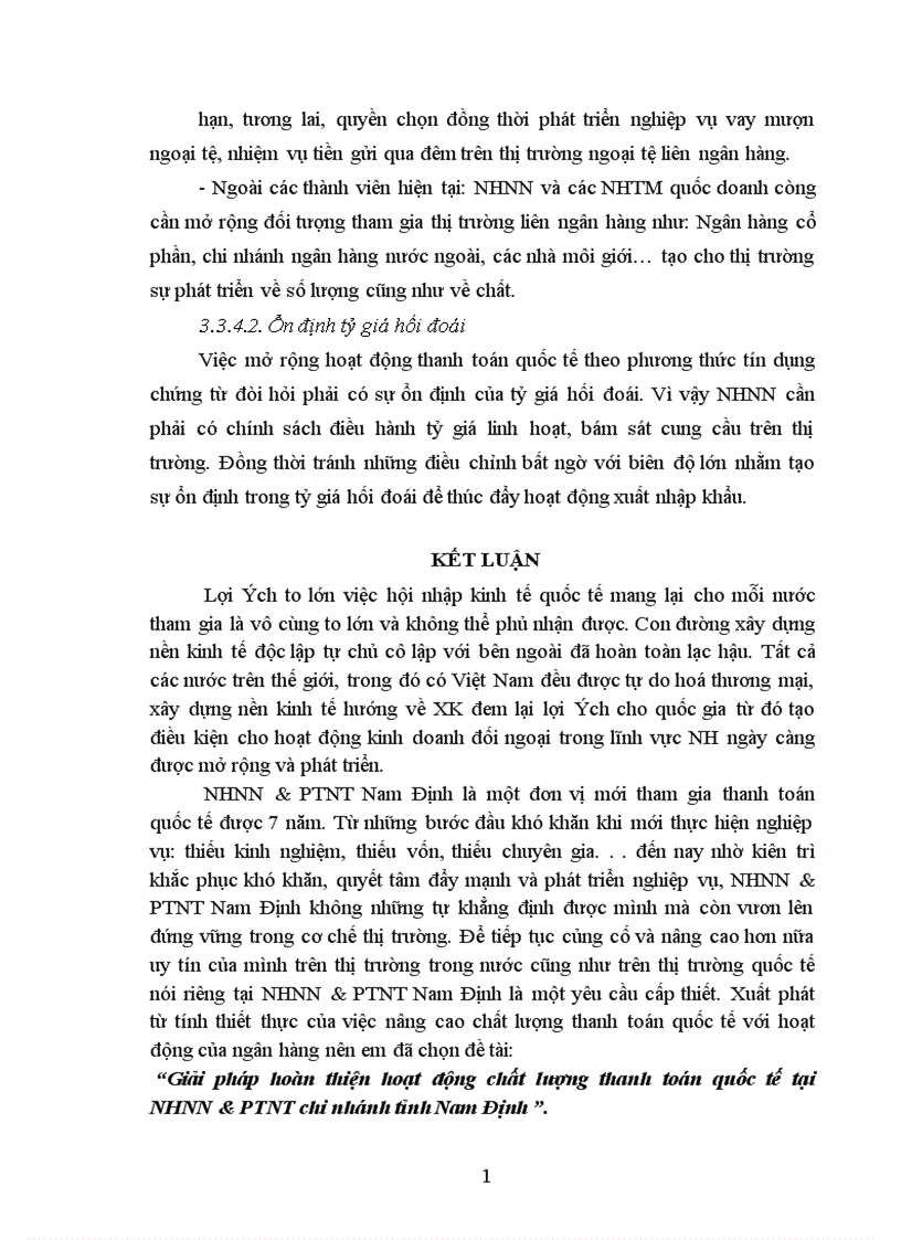 image for page Giải pháp hoàn thiện hoạt động chất lượng thanh toán quốc tế tại NHNN PTNT chi nhánh tỉnh Nam Định 1