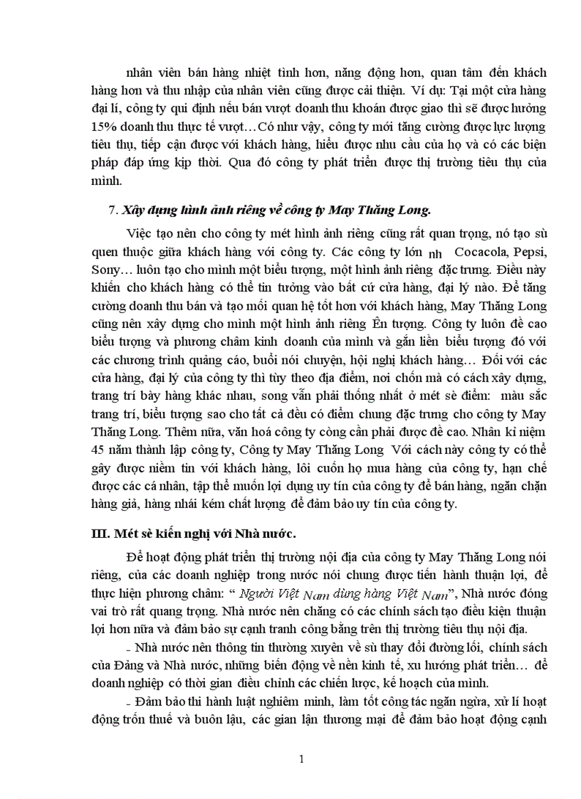 image for page Biện pháp nhằm đẩy mạnh tiêu thụ sản phẩm trên thị trường nội địa của công ty May Thăng Long 1