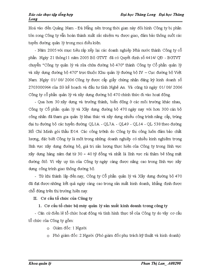 image for page Báo cáo thực tập tổng hợp tại Công ty cổ phần quản lý và xây dựng đường bộ 470