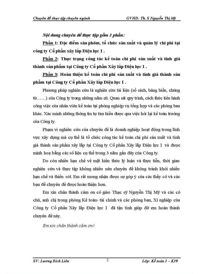 image for page Hoàn thiện công tác kế toán chi phí sản xuất và tính giá thành sản phẩm tại Công ty Cổ phần Xây lắp Điện lực I 1