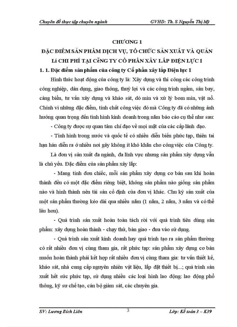 image for page Hoàn thiện công tác kế toán chi phí sản xuất và tính giá thành sản phẩm tại Công ty Cổ phần Xây lắp Điện lực I 1
