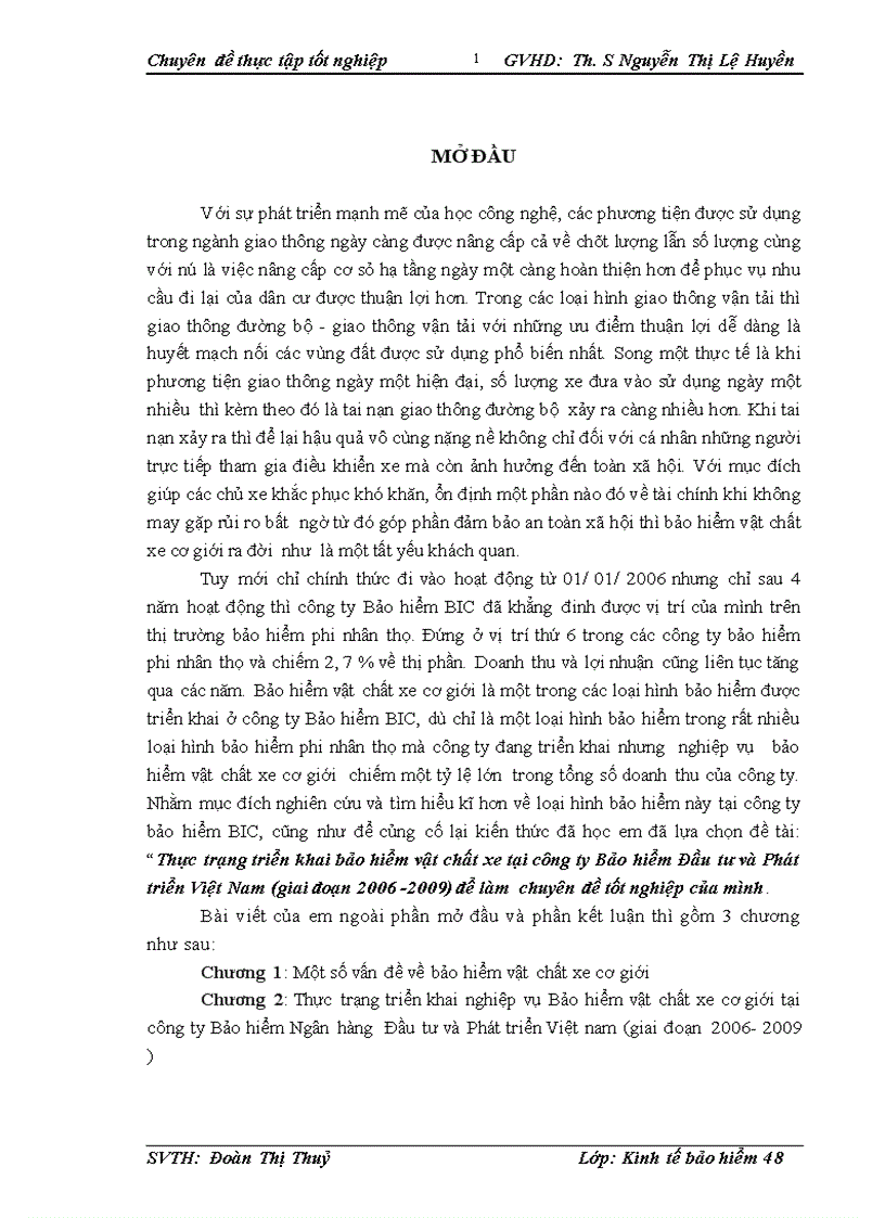 image for page Thực trạng triển khai bảo hiểm vật chất xe tại công ty Bảo hiểm Đầu tư và Phát triển Việt Nam giai đoạn 2006 2009 1