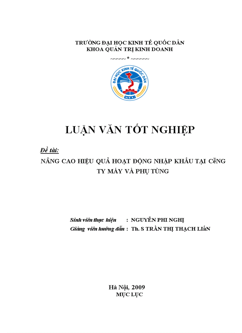 image for page Nâng cao hiệu quả hoạt động nhập khẩu tại công ty Máy và Phụ Tùng
