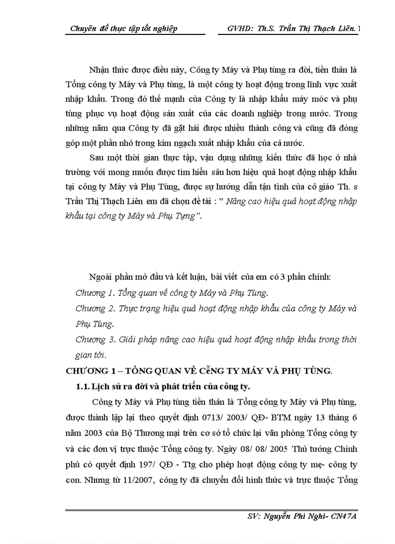 image for page Nâng cao hiệu quả hoạt động nhập khẩu tại công ty Máy và Phụ Tùng