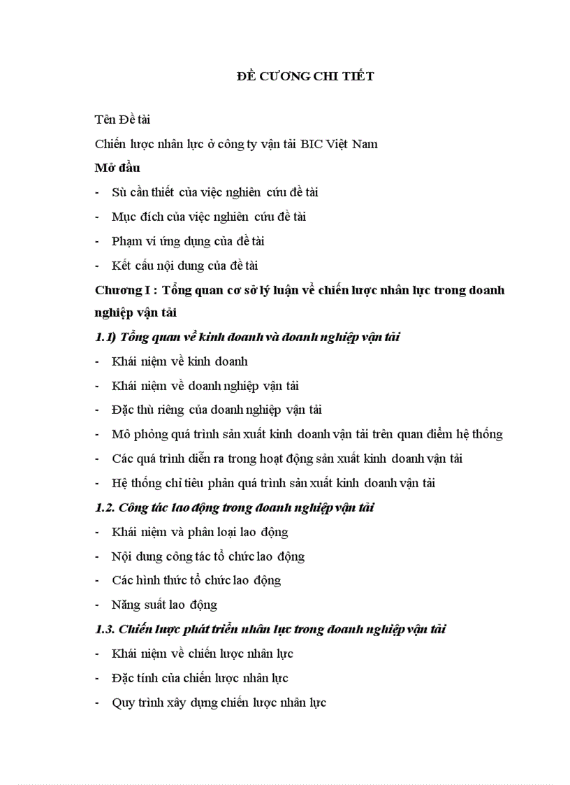 image for page Chiến lược nhân lực ở công ty vận tải BIC Việt Nam 1
