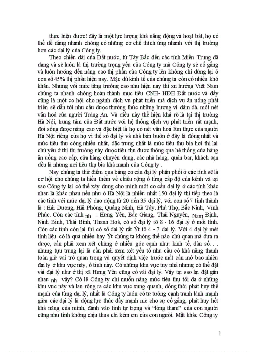 image for page Hoàn thiện hệ thống kênh phân phối của công ty Bia Hà Nội