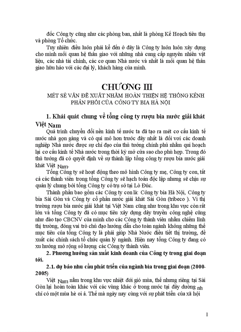image for page Hoàn thiện hệ thống kênh phân phối của công ty Bia Hà Nội