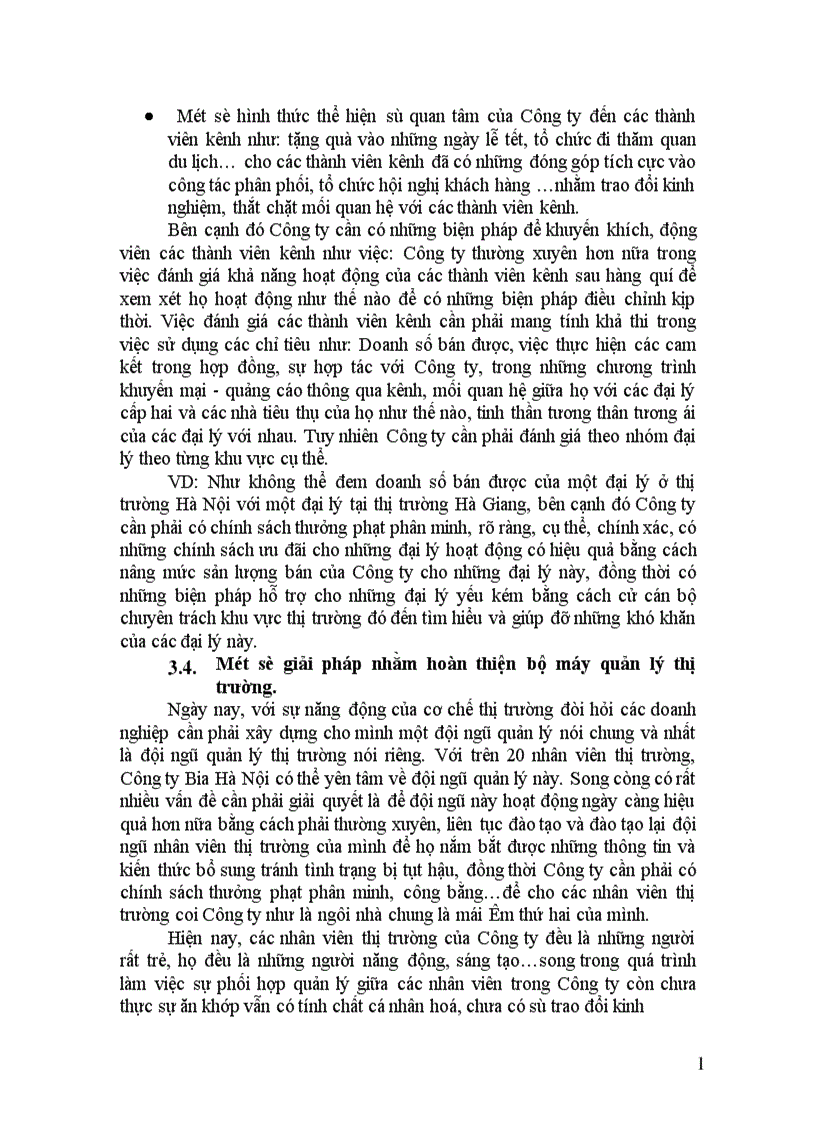image for page Hoàn thiện hệ thống kênh phân phối của công ty Bia Hà Nội
