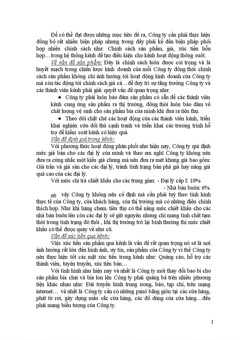 image for page Hoàn thiện hệ thống kênh phân phối của công ty Bia Hà Nội