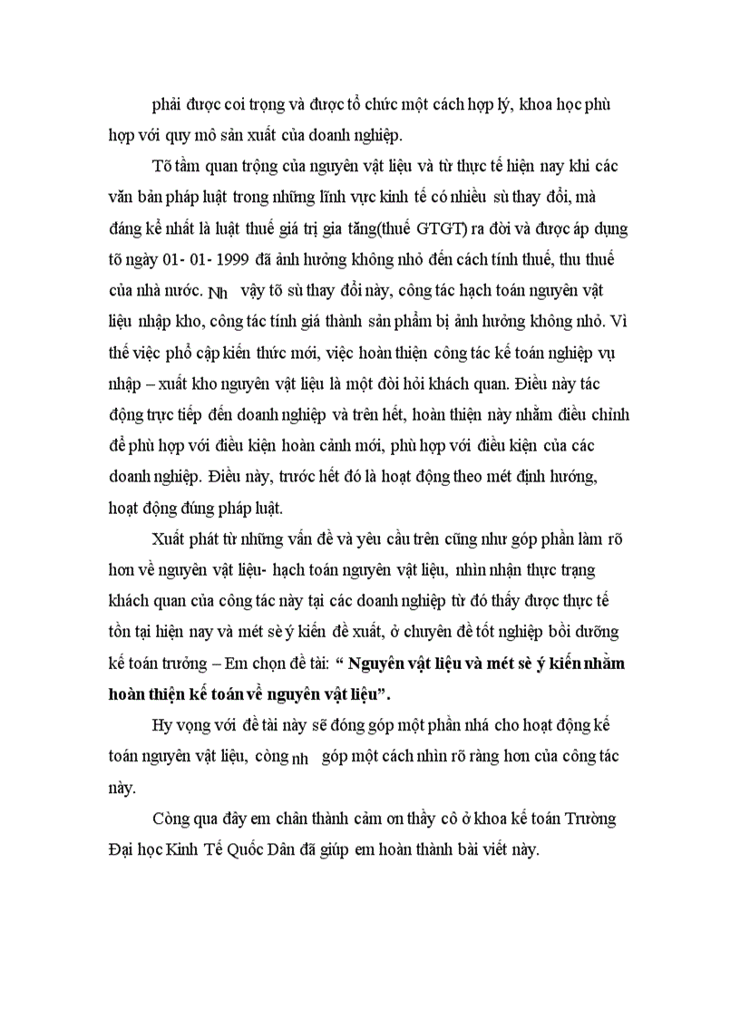 image for page Nguyên vật liệu và một số ý kiến nhằm hoàn thiện kế toán về nguyên vật liệu 1